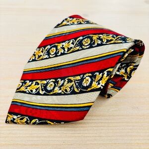 Men’s Snoopy‎ Peanuts Silk Neck Tie United Feature Syndicate Striped Red Blue